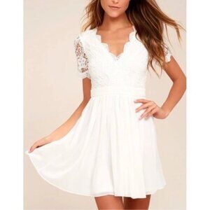 NWT Lulus Angel in Disguise White Lace Dress